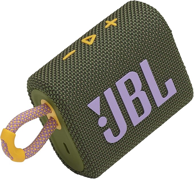 JBL Go 3 - Portable Mini Bluetooth Speaker, big audio and punchy bass, IP67 waterproof and dustproof, 5 hours of playtime, speaker for home, outdoor and travel (Green)