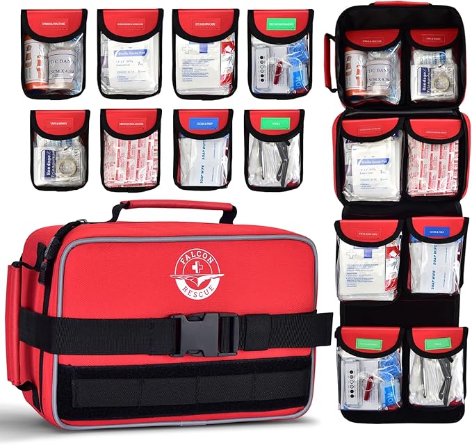 418-Piece First Aid Kit, All-in-One Waterproof Survival Kit for Home, Car, Travel, Hiking & Outdoor Emergencies | Tear-Resistant & Compact Design for Business, Vehicle & School Use