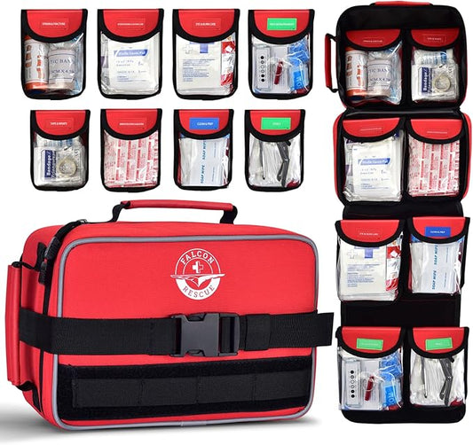 418-Piece First Aid Kit, All-in-One Waterproof Survival Kit for Home, Car, Travel, Hiking & Outdoor Emergencies | Tear-Resistant & Compact Design for Business, Vehicle & School Use