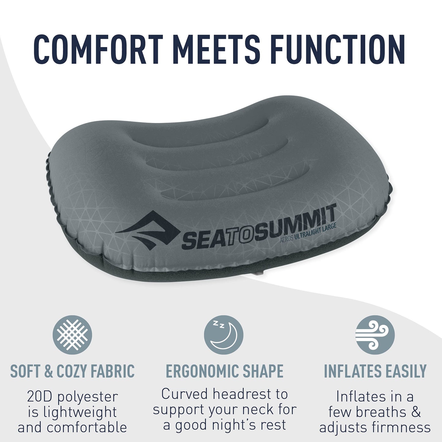 Sea to Summit Aeros Ultralight Inflatable Camping and Travel Pillow, Regular (14.2 x 10.2), Aqua