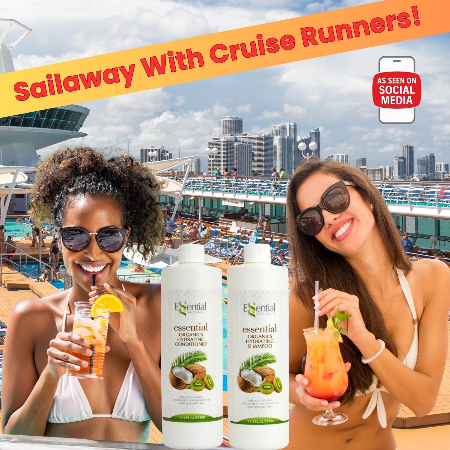 Fake Shampoo & Conditioner By CRUISE RUNNERS Hidden Liquor Alcohol Flasks For Booze Cruise Enjoy Rum Runners 4 Bottles