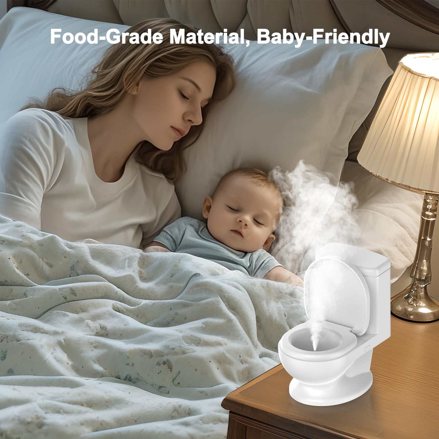 Creative Toilet Humidifier, Gag Gifts, White Elephant Gift, Funny Portable Mini Humidifier Two Mist Settings Adjustable, 2024 New Essential Oil Diffuser for Home Office Desktop