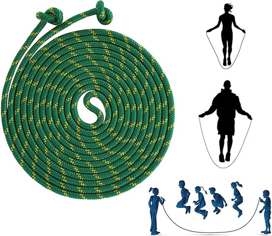 16ft Adjustable Long Jump Rope, Durable Skipping Rope for Kids & Adults, Outdoor Team Games, School Sports, Playground, Family Party Activities, Practice Double Dutch Skills