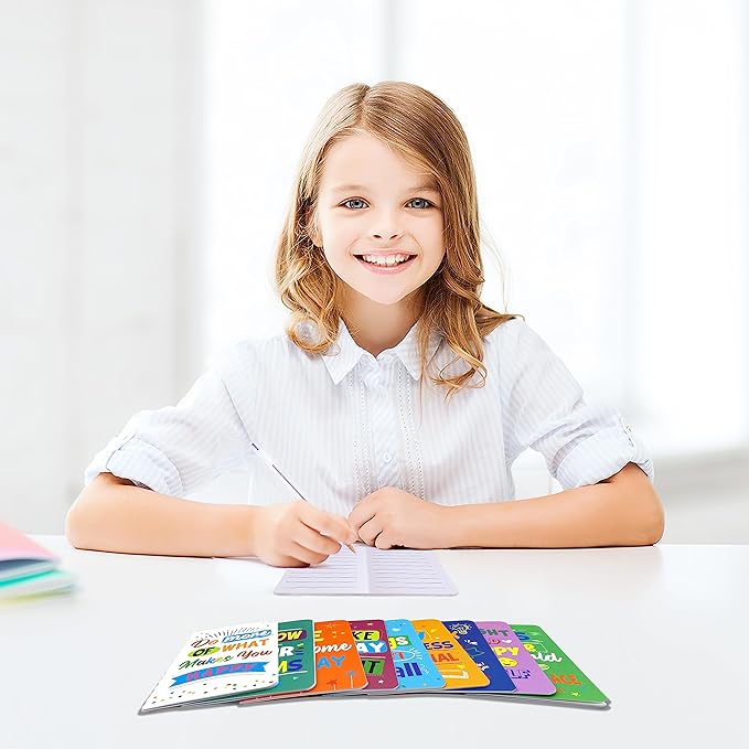 24 Pcs Mini Colorful Notebooks, Funny Motivational Journals Notepads Inspirational Notepads Small Pocket Notebook for Kids Teacher School Office Gift Bulk Prizes Travel Supplies (Colorful)