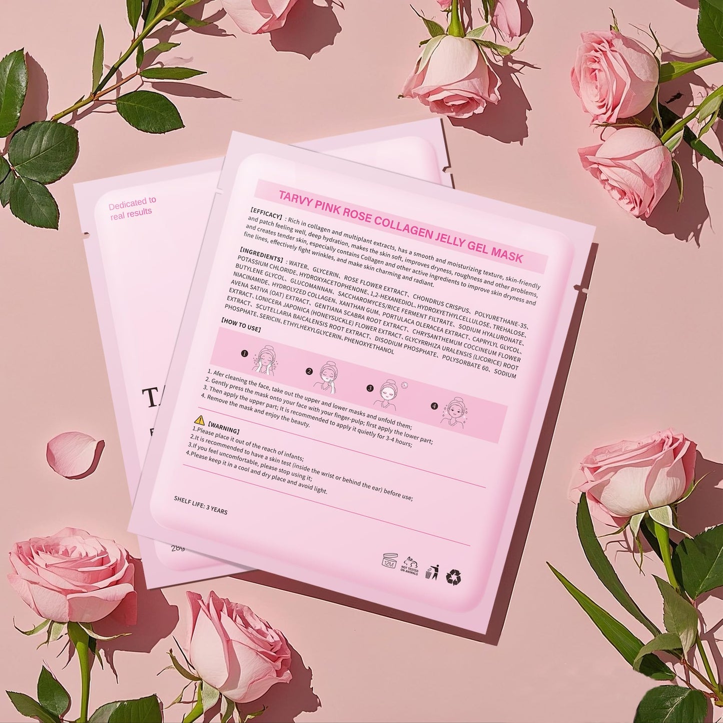 TARVY Collagen Jelly Gel Mask | Hydrating Overnight Hydrogel Mask | Face Masks Skincare for Glass Glow Skin- Elasticity, Hydrating, Firming and Moisturizing, 28gx6ea