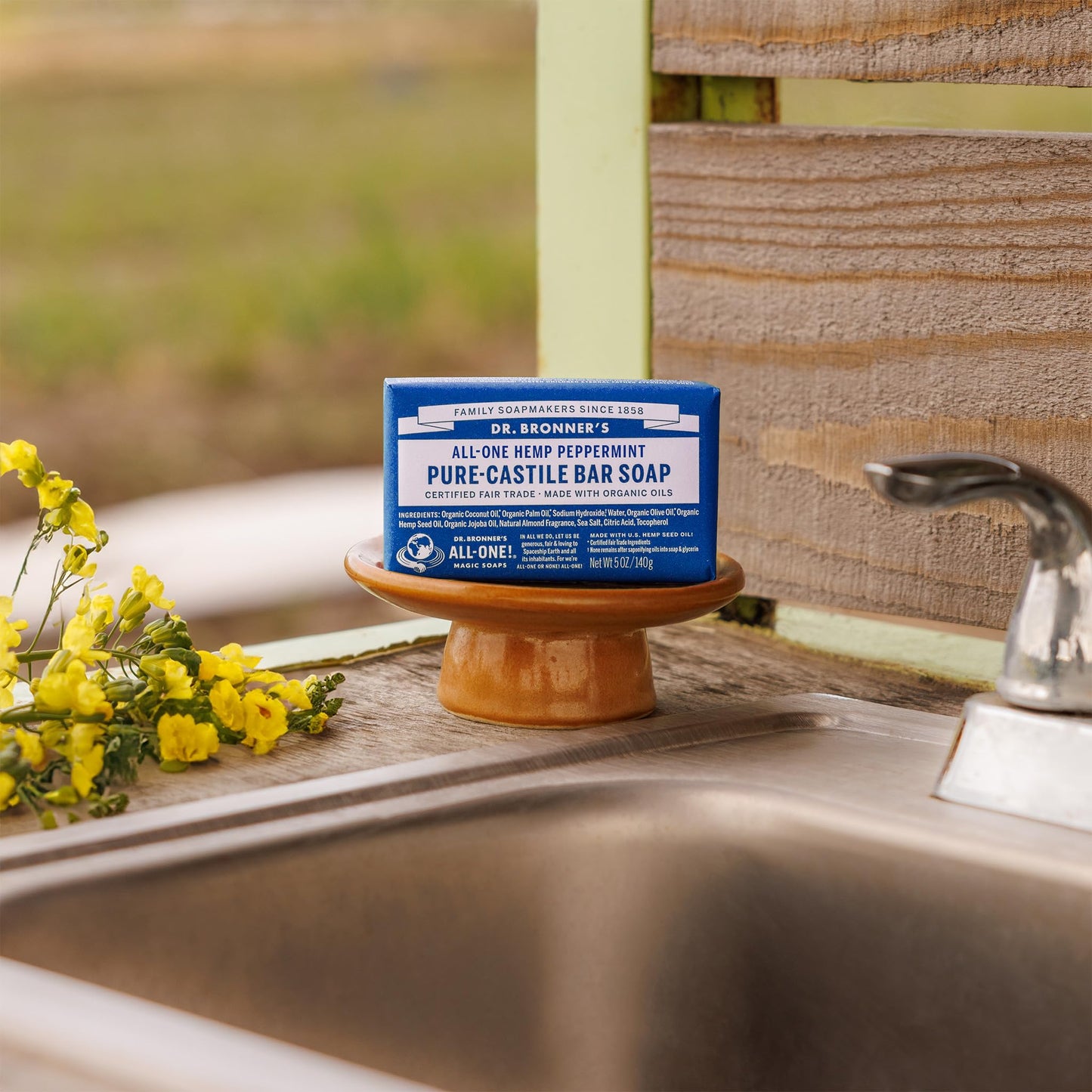 Dr. Bronner's Pure-Castile Magic Bar Soaps (Peppermint, 5oz, 2-Pack) – Made with Regenerative Organic Certified Oils, Soap Bars for Men & Women, Gentle for Face & Body, Vegan, Non-GMO