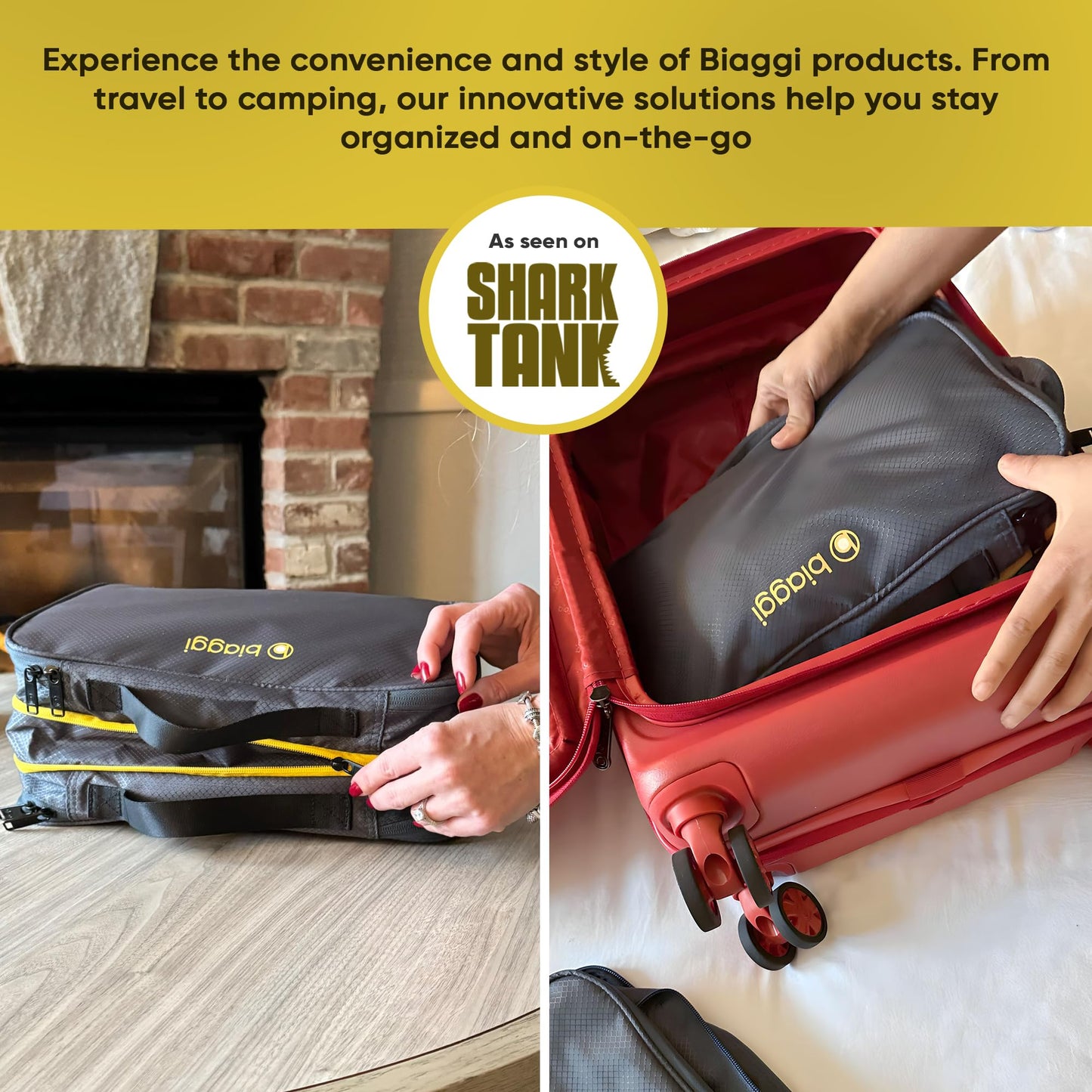 Biaggi Ultimate Compression ZipCube Set of 2 - Expandable Travel Organizer Bags for Suitcases, Lightweight Packing Cubes for Women & Men's Travel Accessories