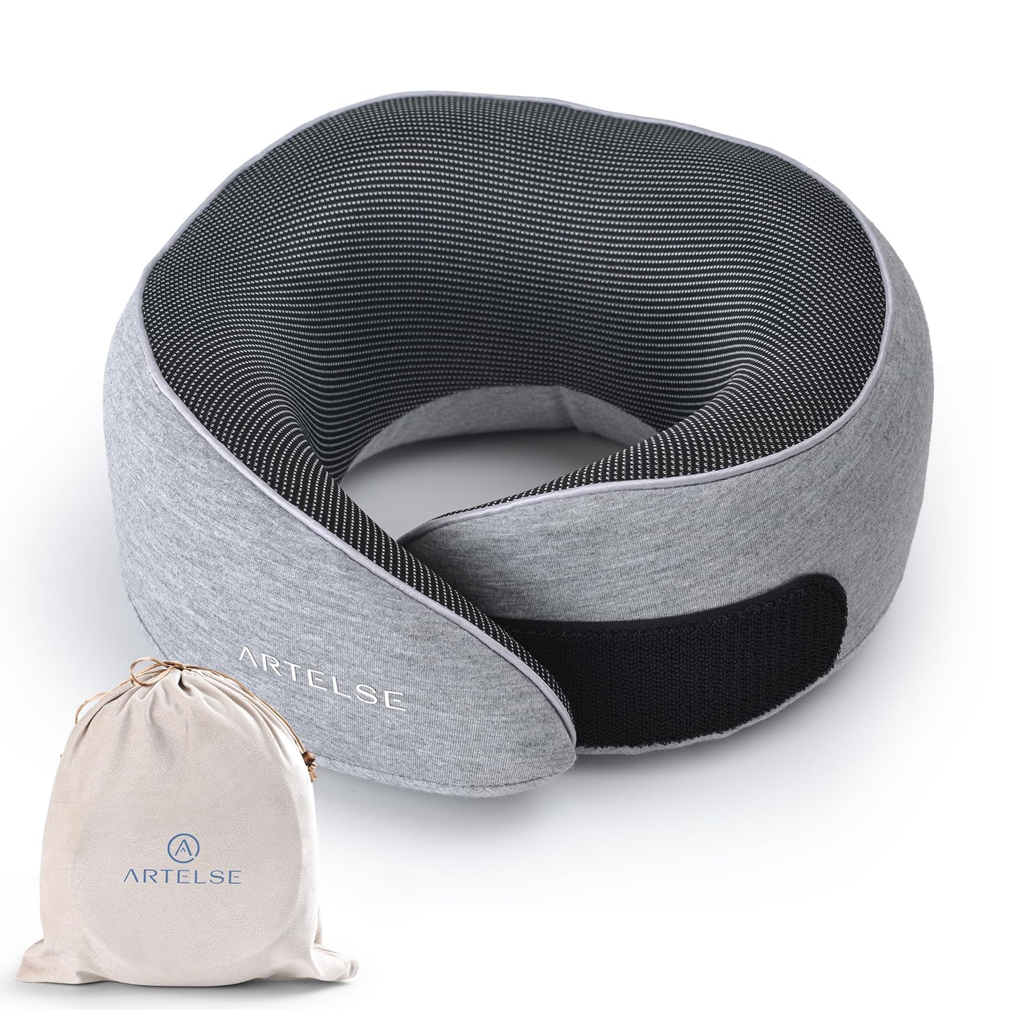 Artelse Neck Travel Pillow for Rest - Memory Foam Travel Pillow for Airplane, Comfortable Breathable Cover, 360 Degree Support Ergonomic Design Best for Flight, Train, Sleeping, Travel Essentials