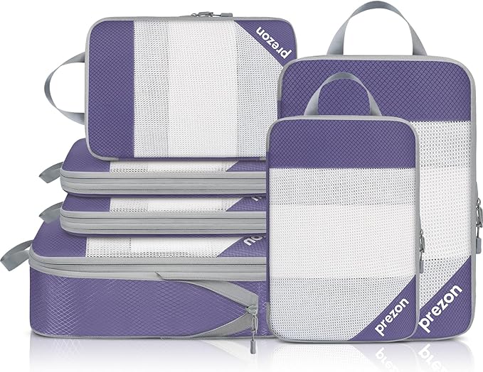 8 Set/6 Set/4 Set Compression Packing Cubes for Travel, Lightweight Vacation Travel Essentials, Travel Accessories for Suitcase Organizer Bags Set, Durable Luggage Organizer