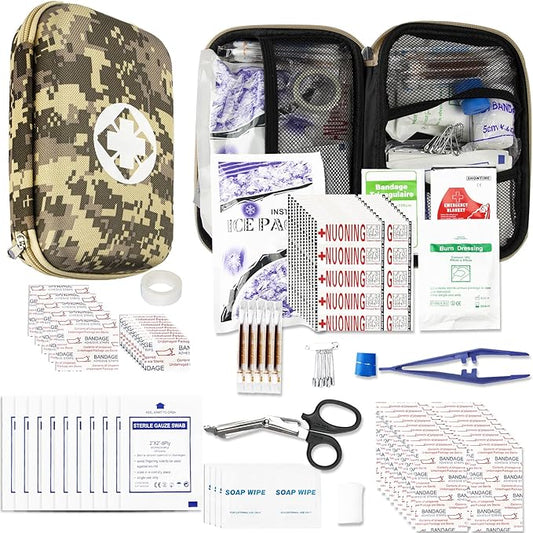 Car-Home Survival First-Aid Kit Emergency-Kit - Camouflage 273Piece Equipment Travel Supplies First Aid Set Home Essentials Camping Hiking YIDERBO