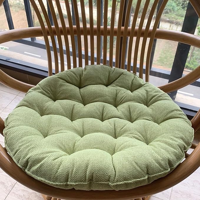 Large Linen Floor Cushions,Round Futon Pillows Japanese Style Tufted Floor Pillows Meditation Cushions for Seating On Pad for Yoga Sofa Balcony(Size:65x65cm(26x26inch),Color:Light Green)