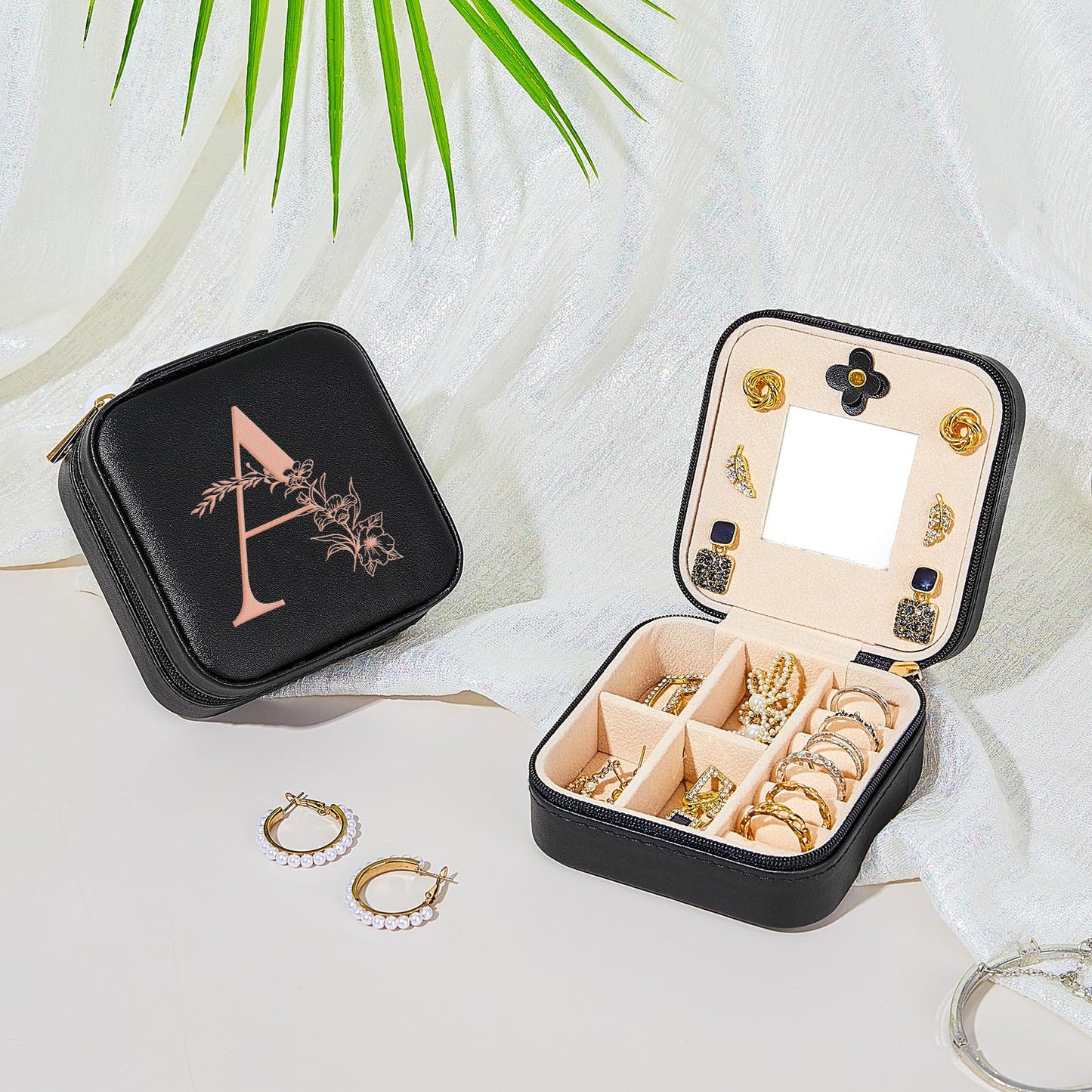 Unicorn Castle Travel Jewelry Case For Women Travel Jewelry Organizer With Mirror Jewelry Organizer Box Small Jewelry Box For Travel Essentials, A