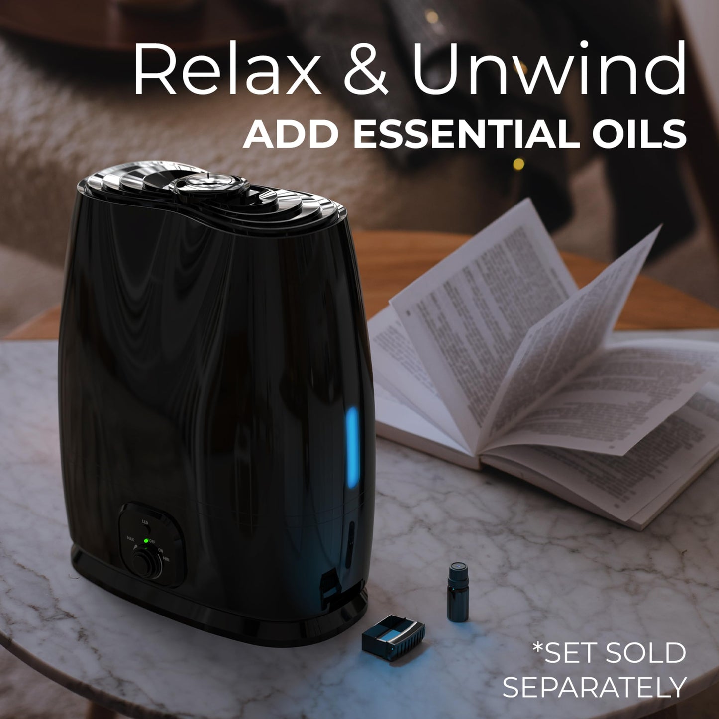 Everlasting Comfort 6L Humidifiers for Bedroom, Quiet 50HR Runtime Top Fill Supersized Cool Mist Humidifier Large Room Indoor, Whole House Air Humidifier for Plants, Baby Nursery, Allergies, Dry Skin