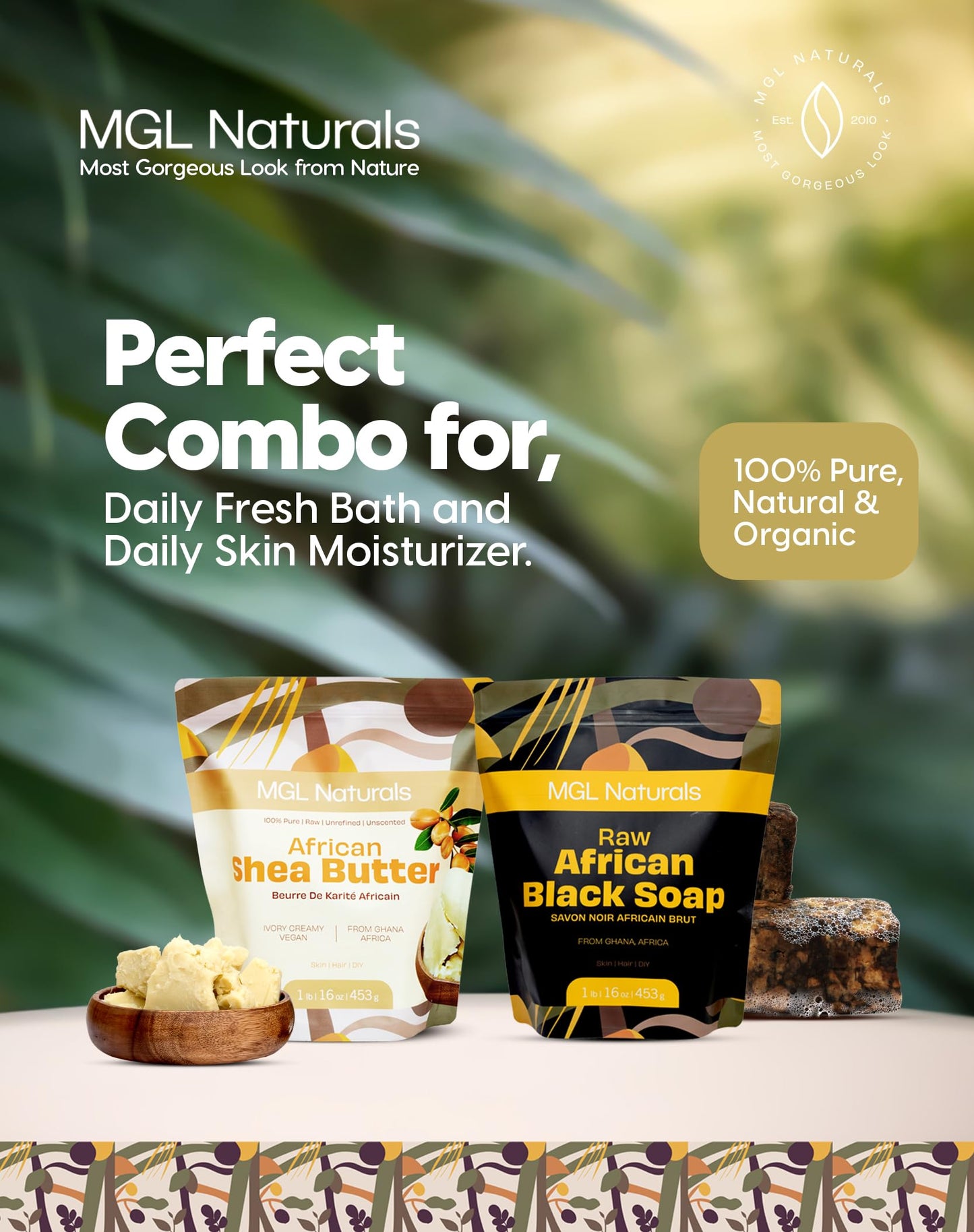 MGL Naturals Raw African Black Soap, 1 lb.