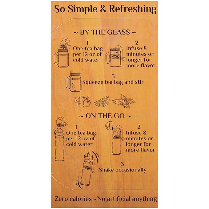 Bigelow Botanicals Cold Water Infusion Blueberry Citrus Basil Tea Bags 18 Count Box (Pack of 3), Herbal Infusion, Caffeine Free, 54 Tea Bags Total