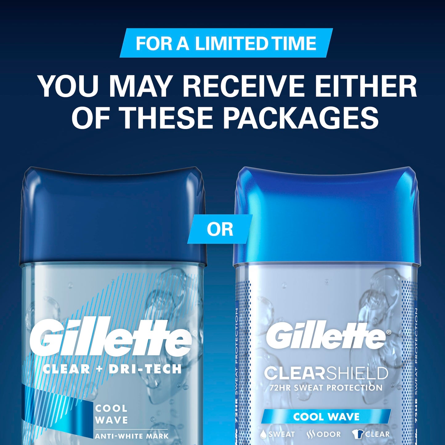 Gillette Antiperspirant and Deodorant for Men, 72hr Sweat & Odor Protection, Long Lasting Freshness, Anti-White Mark Technology, Clear Gel, Cool Wave Scent, 3.8 oz