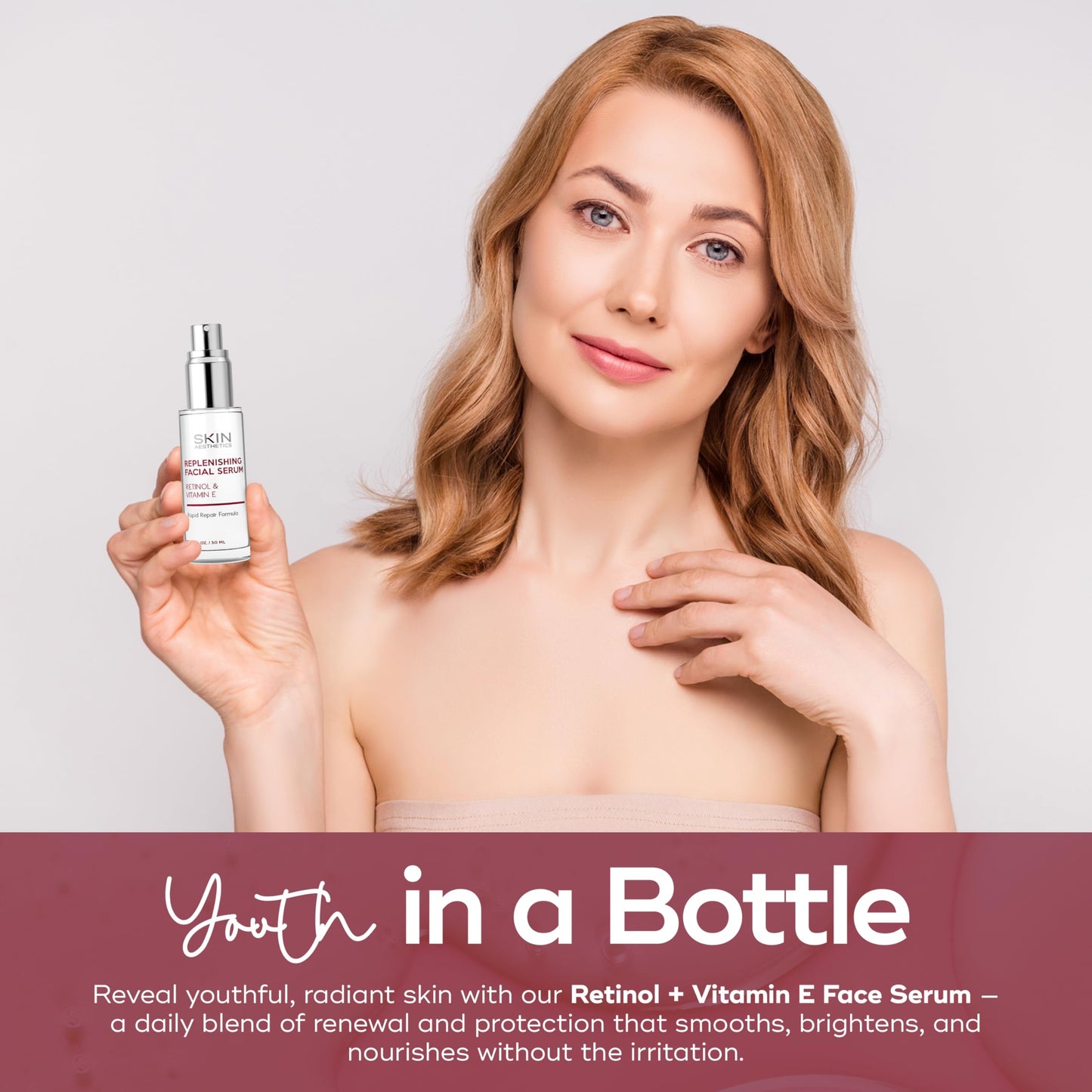 Skin Aesthetics Retinol & Vitamin E Face Serum - Anti-Aging, Blemishes, Fine Lines & Wrinkles Treatment - Dermatologist Tested Korean Skincare - Clean Beauty, Cruelty-Free - 1.69 oz