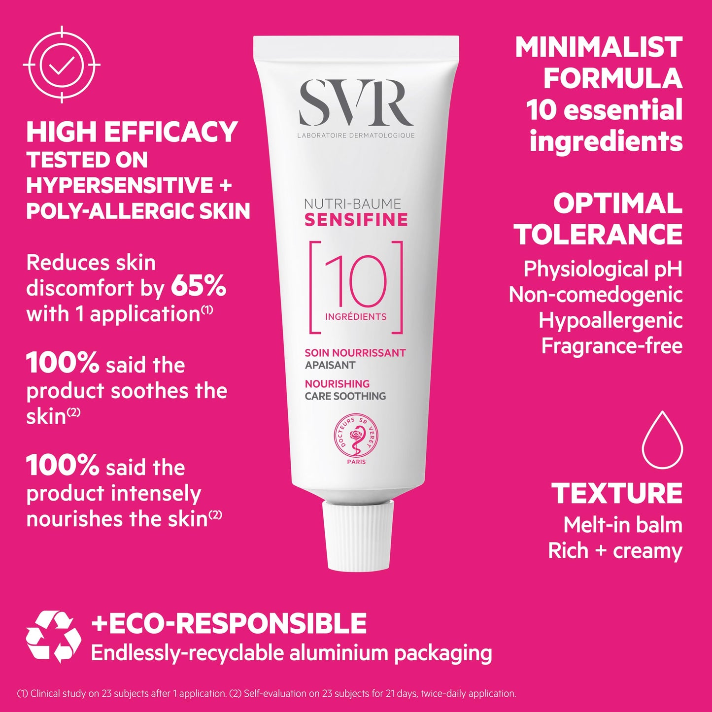 SVR Sensifine Nutri Balm Nourishing Rich Face Cream With Shea Butter & Squalene For Sensitive, Very Dry Skin. 24hr Soothing, Fragrance-free Moisturizer, 1.3 Fl.oz.