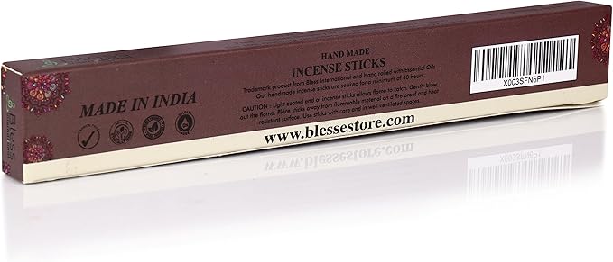 Bless-Cedar 100%-Natural-Handmade-Hand-Dipped-Incense-Sticks Organic-Chemicals-Charcoal-Free Purification-Relaxation-Positivity-Yoga-Meditation Best-Woods-Scent (25 Sticks (1.4 OZ))