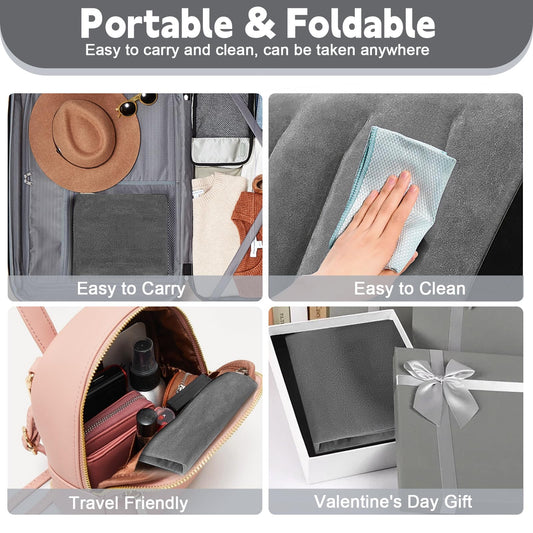 Portable Wedge Pillow Inflatable Cushion - Body Positioners Lightweight Wedge Pillow for Sleeping, Leg Elevation, Use in Bed, Travel, Camping, Fast Inflating Deflation (Grey)