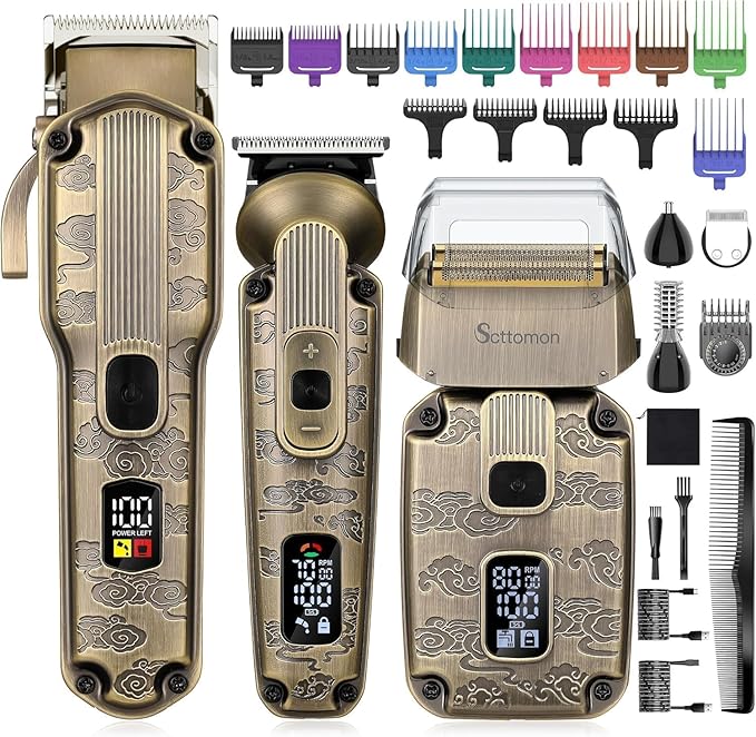 Beard Trimmer Kit Hair Clipper Set Professional Electric Foil Shaver Razor for Men Haircutting Machine for Barber Clippers and Trimmers Grooming Kit Nose Body Hair Trimmer