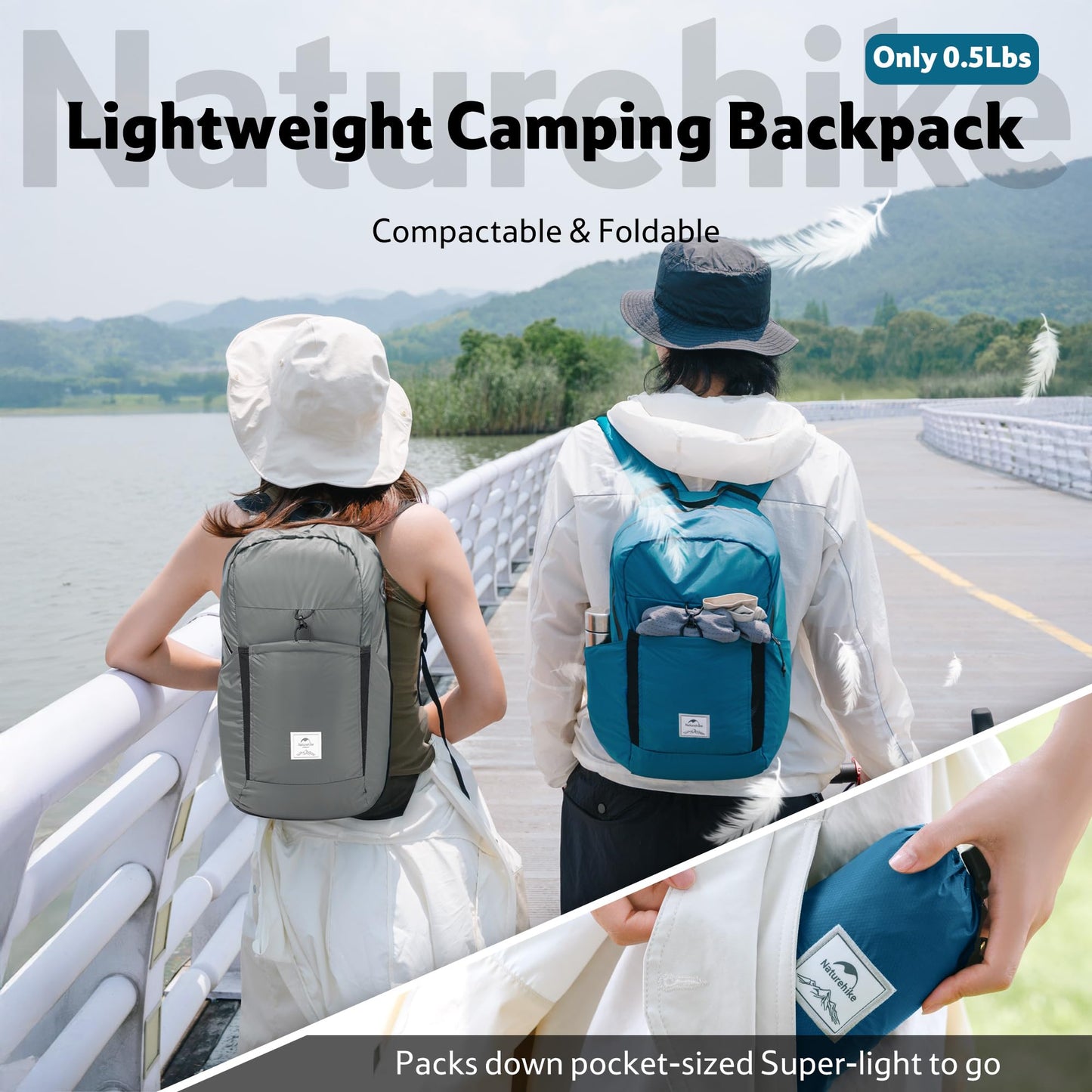 Naturehike 30L Lightweight Hiking Backpack, Waterproof Camping Packable Backpack, Ultralight Daypack for Travel Airplane