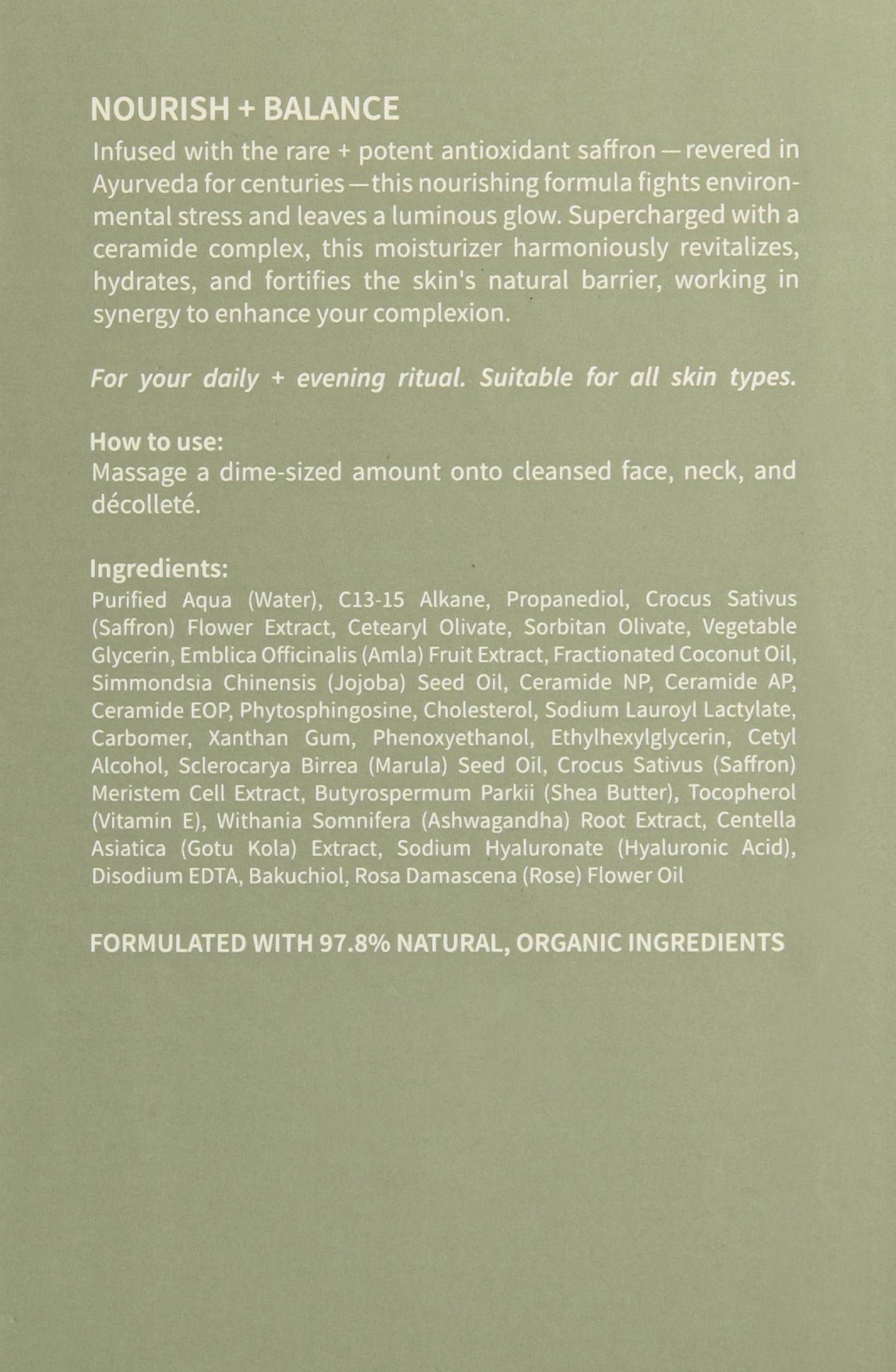 Arkhelm Saffron and Ceramides Complex Facial Moisturizer - Cruelty-Free Daily Face Moisturizer for Sensitive, Combination to Oily Skin - 50 ML / 1.7 OZ. Vegan Face Cream for Nourish and Balance