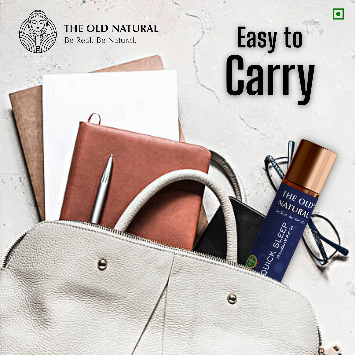 The Old Natural Quick Sleep Roll On for Instant Sleep, Stress Relief, Relaxation - an Unique Blend of Essential Oils (Pack of 1)