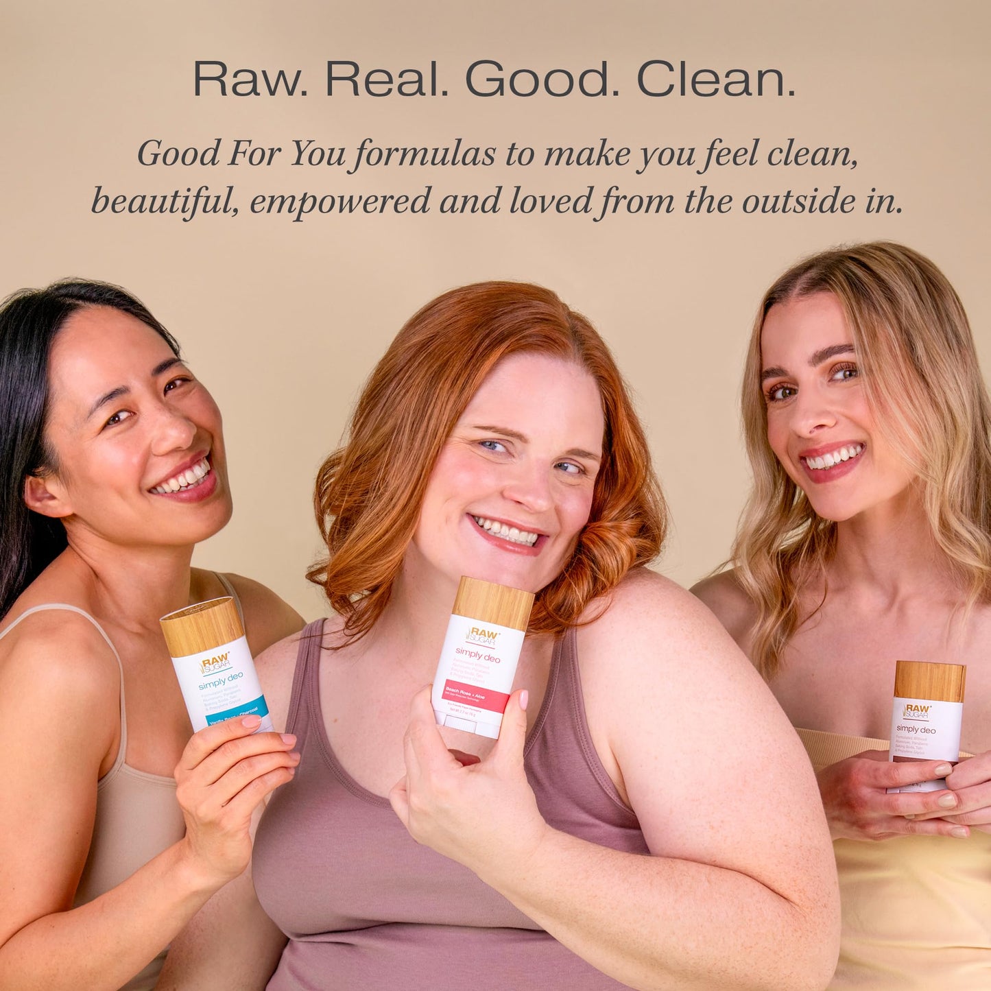 RAW SUGAR Aluminum Free Deodorant Stick, Simply Deo Variety Bundle (Pack of 3) Whole Body Deodorant for Women & Men, Clean Formulated without Baking Soda, Talc & Parabens, Variety Pack