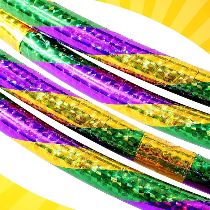 12 Pack 24 inch Exercise Hoop Plastic Glitter Hoop Obstacle Course Ring Toy for Adult Party Gymnastic Playing for Parade Decoration Games Performance Outdoor Sports