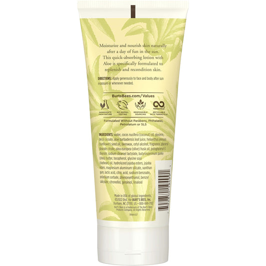Burt's Bees After Sun Lotion with Hydrating Aloe Vera & Coconut Oil - Summer Essentials, Sunburn Relief, Natural After Sun Soother, 6 oz