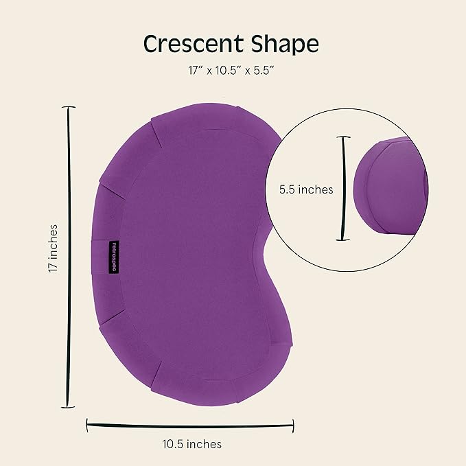 Retrospec Sedona Zafu Meditation Cushion Filled w/Buckwheat Hulls - Yoga Pillow for Meditation Practices - Machine Washable 100% Cotton Cover & Durable Carry Handle Round & Crescent, 1 Ct (Pack of 1)