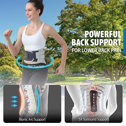Back Brace for Men Lower Back Pain Relief, Lumbar Support Belt with Breathable Pad, Adjustable Back Support Brace for Women & Men - Scoliosis, Sciatica & Herniated Disc Relief(Small)