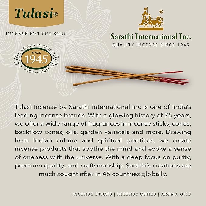 Tulasi Lavender Smudge Incense Sticks Pack – 48 Natural Smudge Sticks (6 Boxes x 8) | Long Burning (55 Min) | Aromatherapy, Spiritual Cleansing, Meditation, Mood Lifting, Air Purifying Incense