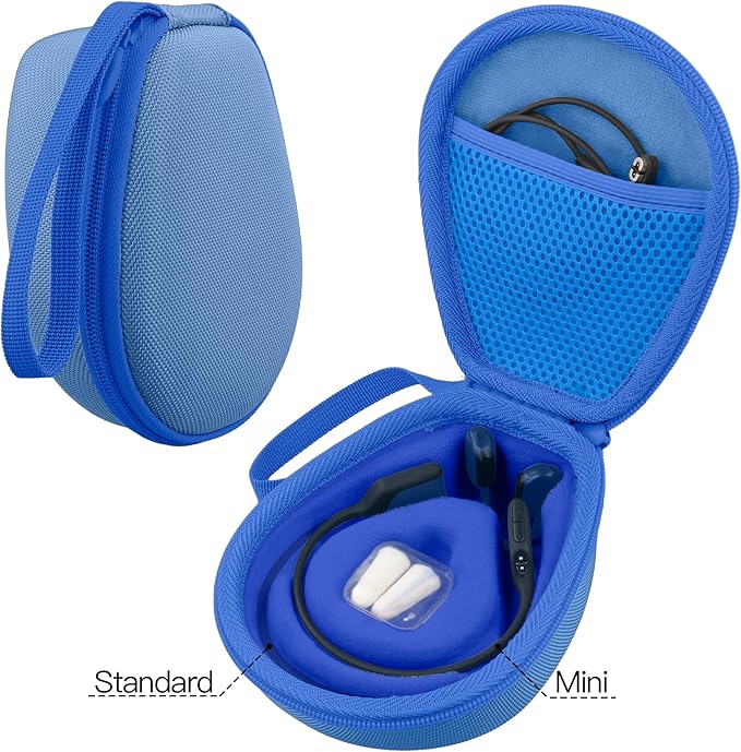 co2CREA Hard Case for SHOKZ New OpenRun Pro 2/1/Mini, OpenRun Standard/Mini, OpenMove, OpenSwim Pro, OpenSwim, Compatible with All SHOKZ Open-Ear Bone Conduction Sport Headphones, Blue Case