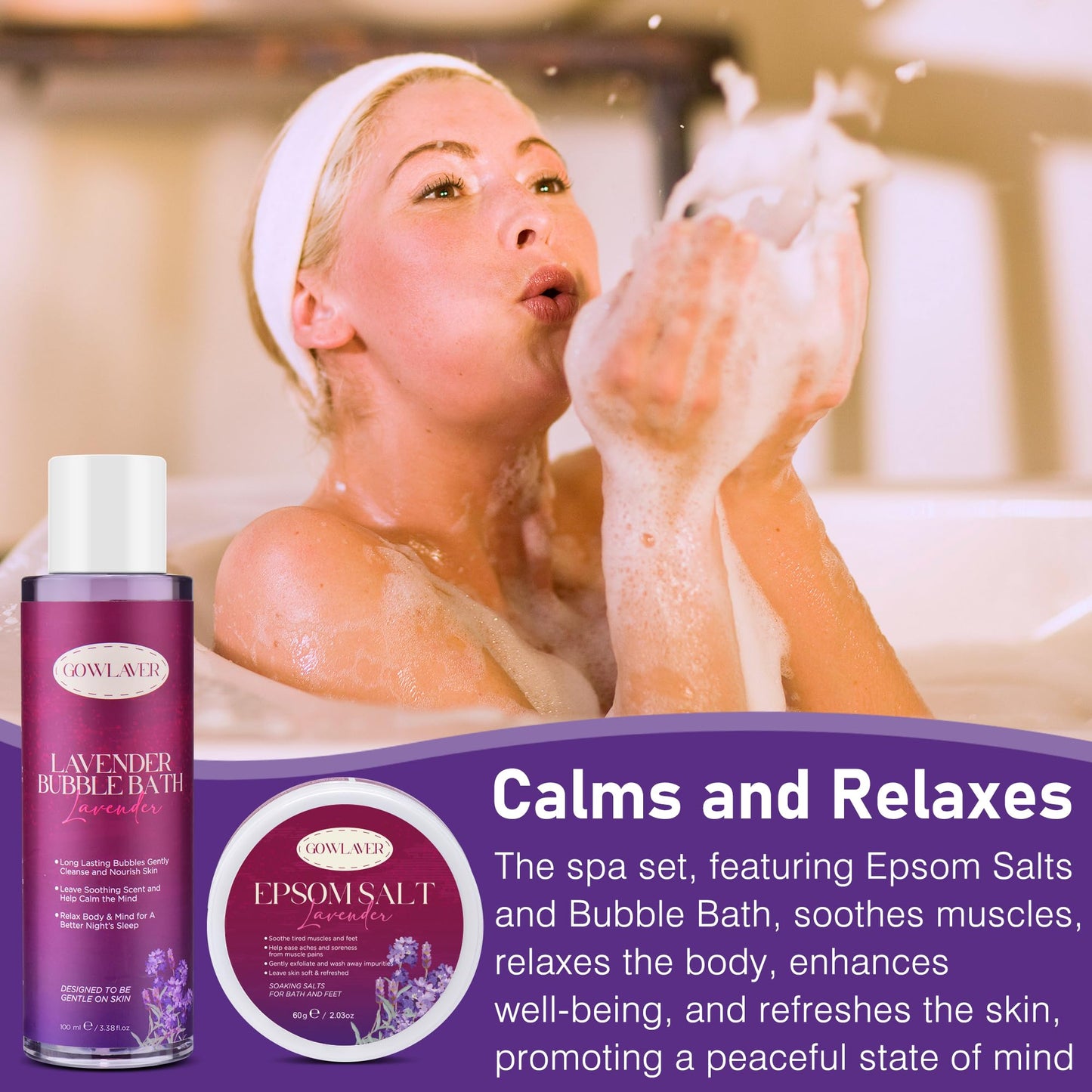 Spa Gifts for Women,Relaxing Bath Set & Stress Relief Body Wash Self Care Package,Secret Santa Christmas Stocking Stuffers Gifts Women Birthday Her Mom Sister Wife Friend Valentine Mothers Day