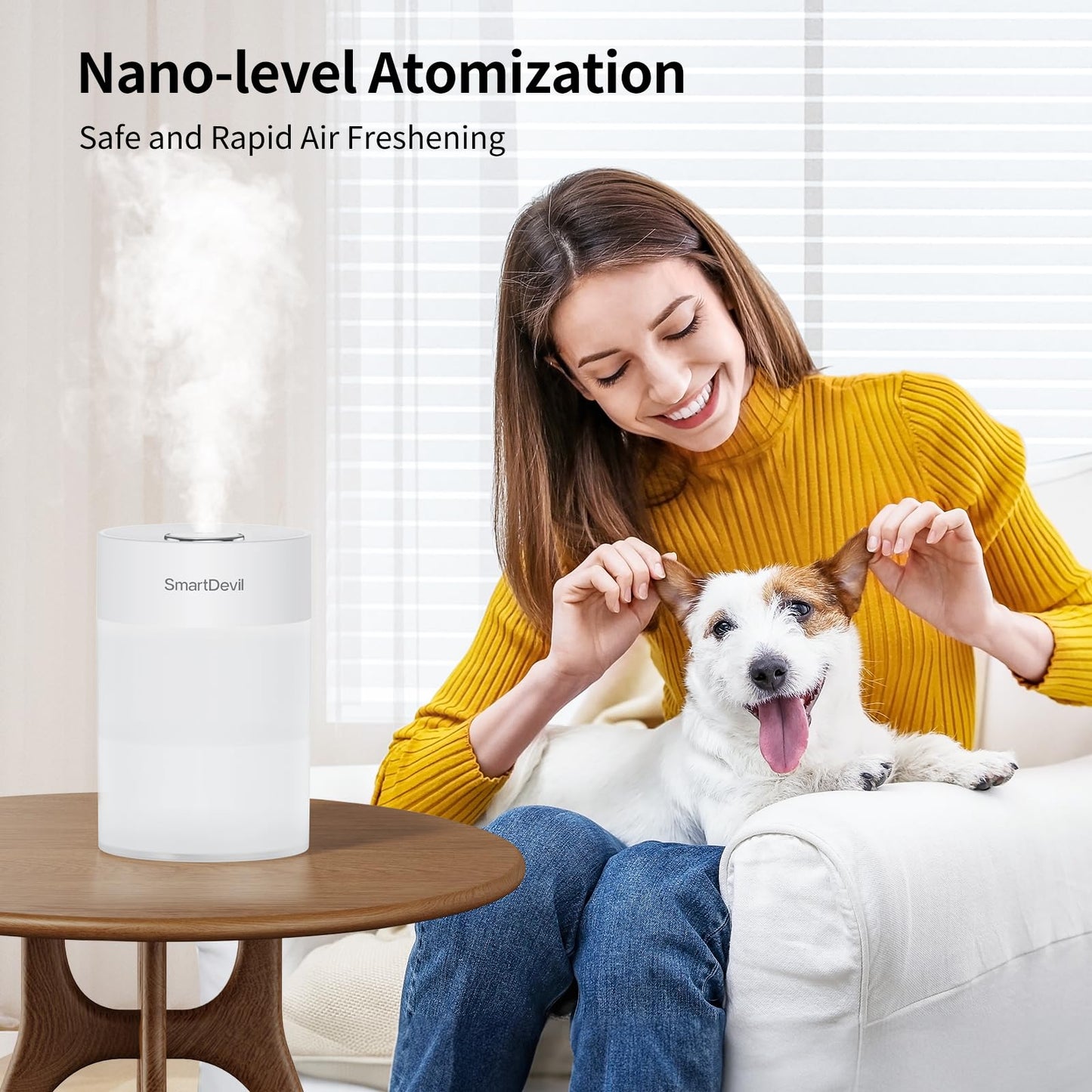 SmartDevil Small Humidifier, Portable USB Personal Desk Humidifier for Bedroom, Plants, Office, Travel, Nightstand with Night Light, Auto Shut-Off, Super Quiet