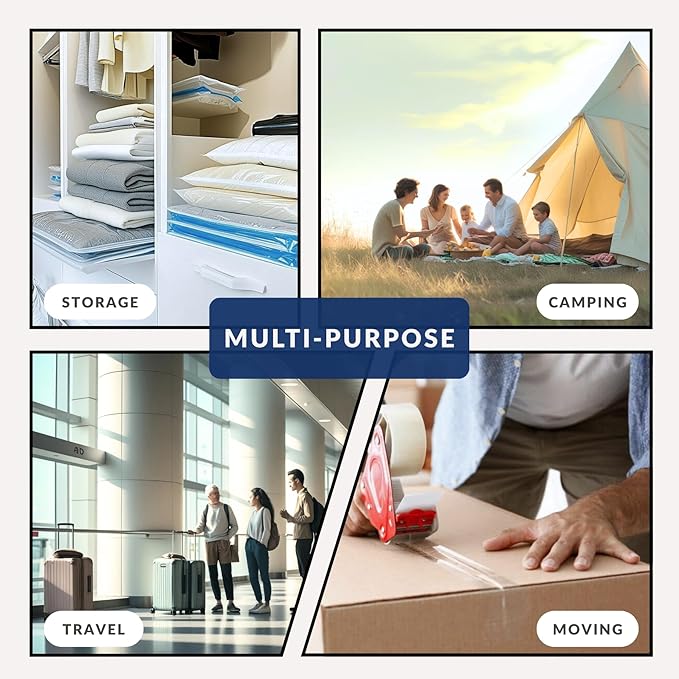 35 Pack Vacuum Storage Bags with Pump, Compression Space Saver for Comforters, Bedding, Blanket Storage, Vacuum Seal Bags for Clothing, Luggage and Closet Organizer, Safe Poly Material