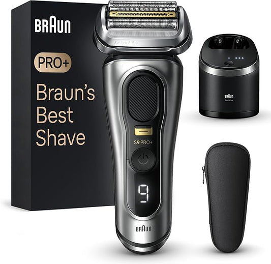Braun Series 9 PRO+ Electric Razor for Men, 5 Pro Shave Elements & Precision Long Hair Trimmer, 6in1 SmartCare Center, Wet & Dry Electric Razor for Smooth Skin with 60min Battery Runtime, 9567cc