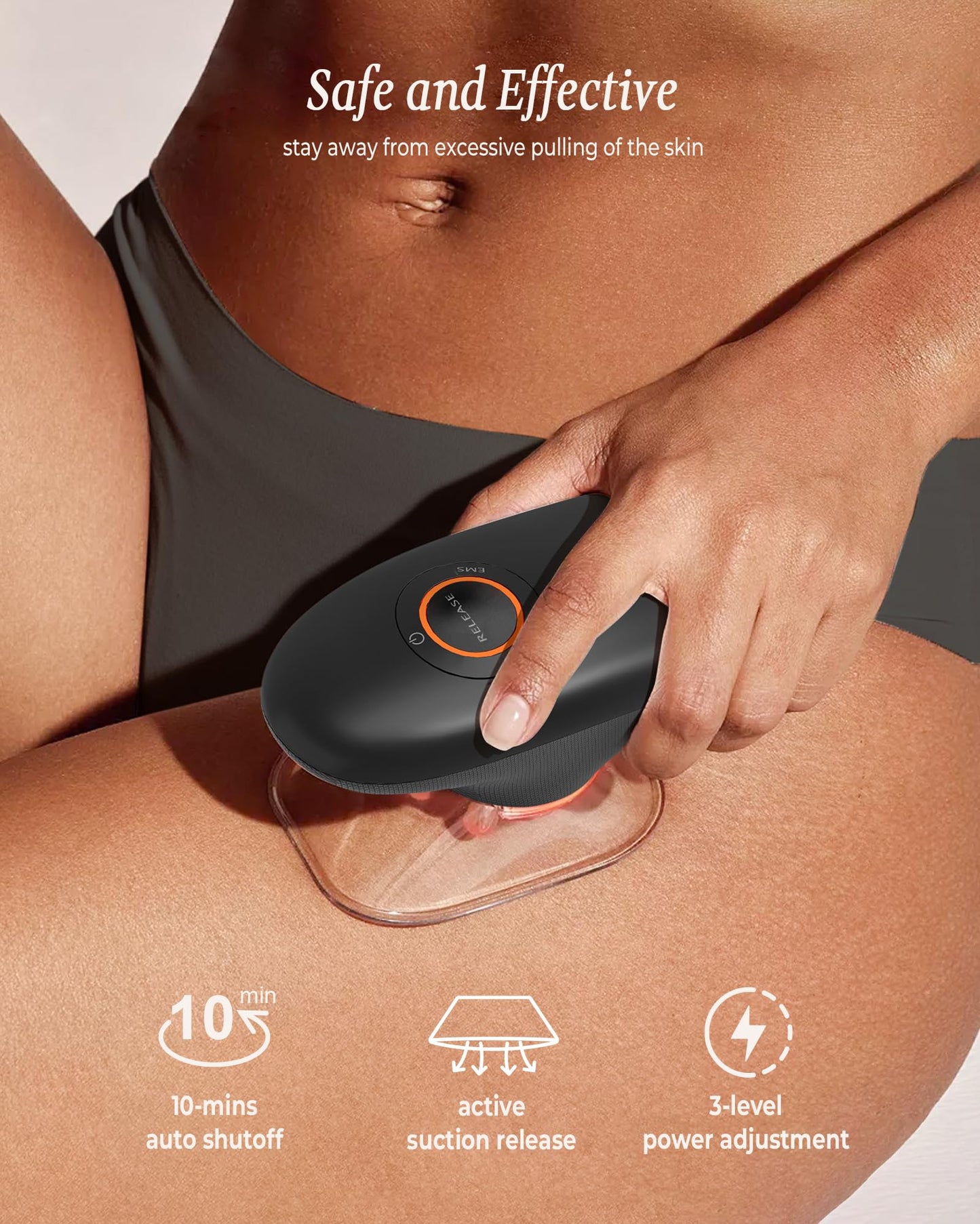 3-in-1 Body Sculpting Machine for Cellulite Remover, Electric Cellulite Massage Tool for Legs Belly Stomach Arms Fat, Home Used Body Sculptor Device with 3 Cups for Skin Tightening, Lymphatic Drainage