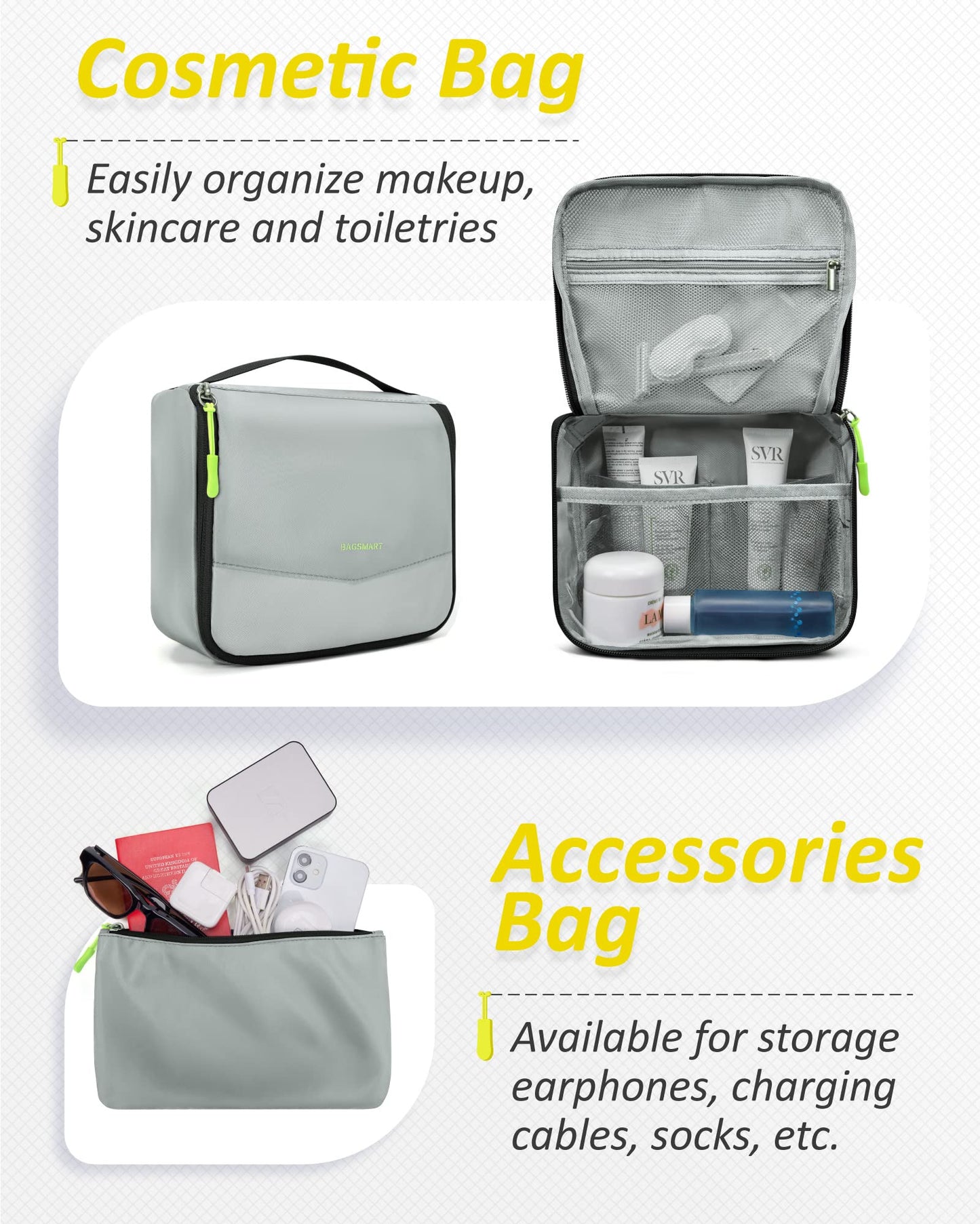 BAGSMART Packing Cubes for Suitcase, 8 Set Travel Packing Organizers Cubes, Lightweight Travel Cubes with Laundry Bag, Durable Luggage Organizer Bag Set with Shoe Bag