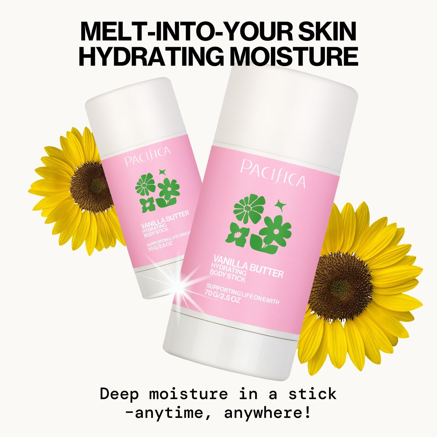 Pacifica Vanilla Butter Moisturizing Balm Stick – Solid Body Lotion for Instant Dry Skin Relief Moisture Balm, Shea Butter & Vanilla Formula Vegan & Cruelty-Free Clean Skincare 2.5 oz