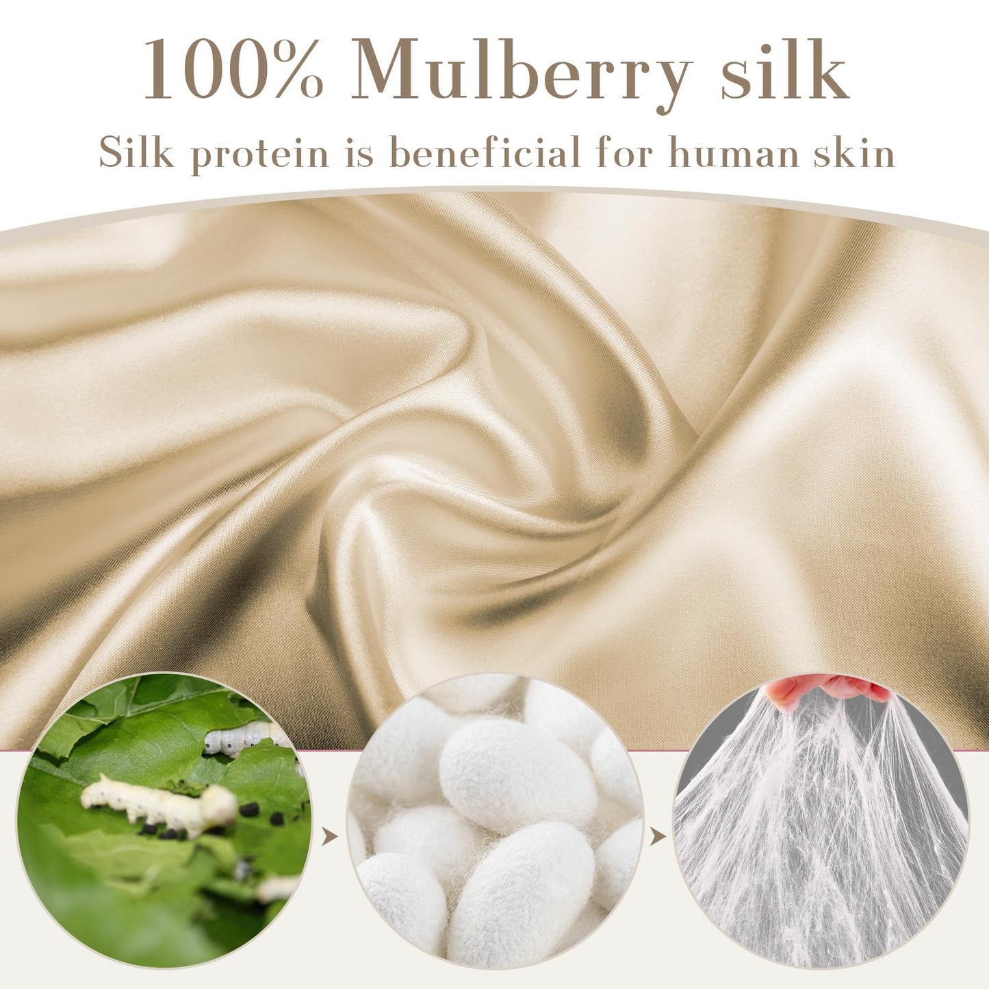 SECZIPE 100% Mulberry Silk Sleep Mask Eye Mask for Women Man with Adjustable Band, for Side Sleeper Blackout Sleep Mask for Travel Rest and Office Large Size (Taupe)