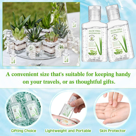Dansib 24 Pcs Mini 1oz Soothing Moisture Gel Travel Size Moisturizing Face Skin Gel Bulk for Thank You Gifts Summer Beach Wedding Party Supplies(Aloe Vera)