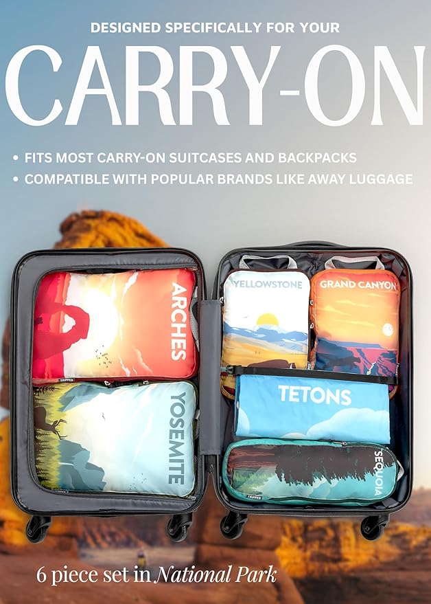 Compression Packing Cubes Set for Travel - Lightweight, Durable Clothes Organizer for Carry-On Luggage and Suitcases by TRIPPED Travel Gear