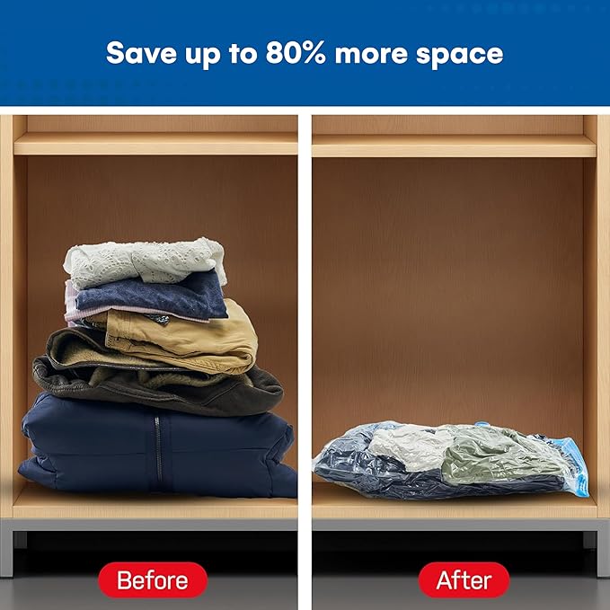 20 Pack Variety Vacuum Storage Bags for Comforters, Blankets & Clothes – Vacuum Sealed Compression Bags with Hand Pump – Space Saver Storage Bags for Bedding, Moving, Travel & Organization (10S & 10M)