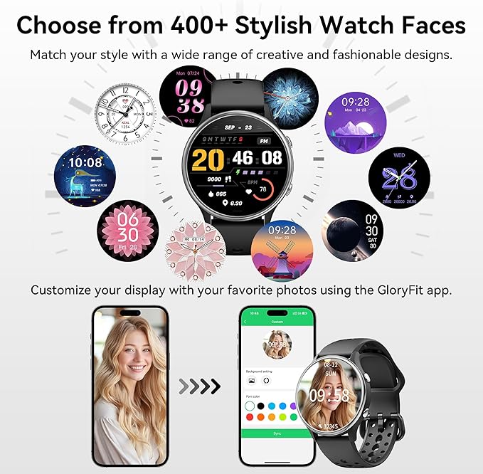 KEEPONFIT Smart Watches for Men, Fitness Tracker with Heart Rate & SpO2 Monitor, IP67 Waterproof Activity Tracker for Men & Women, Smart Watch for Android Phones and iPhone Compatible (Black)