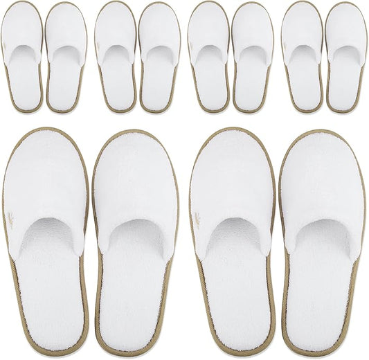 BERGMAN KELLY - Spa Slippers - Disposable Indoor House Slippers - Closed Toe House Shoes for Men & Women - Value Pack Hotel Indoor Shoes for Guests - Washable & Reusable for Travel & Wedding