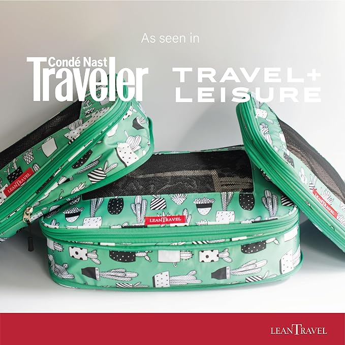 Compression Packing Cubes for Travel Organizers with Double Zipper, LeanTravel