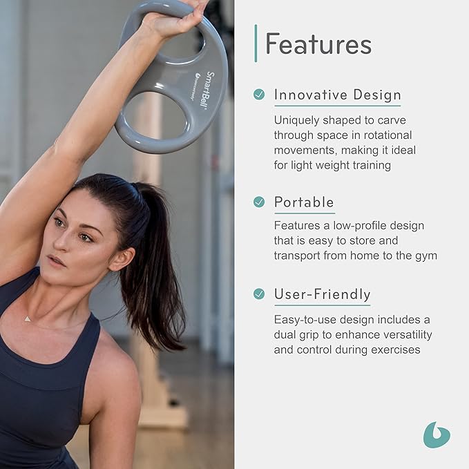 Balanced Body SmartBell Ergonomic Two-Handed Pilates Exercise Weight, Pilates Dumbbell, Exercise Equipment for Home Gym or Pilates Studio Use